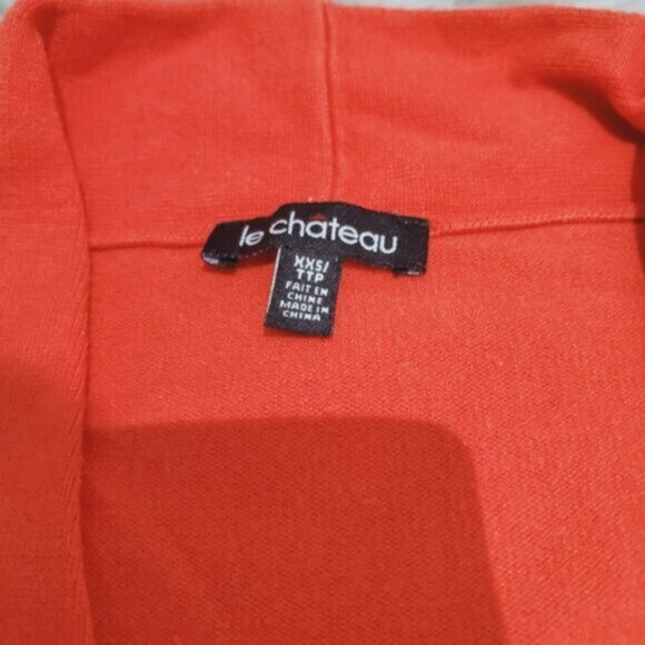 Vintage 90s LE CHATEAU High Collar Surplice Knit Red Top - Picture 3 of 12